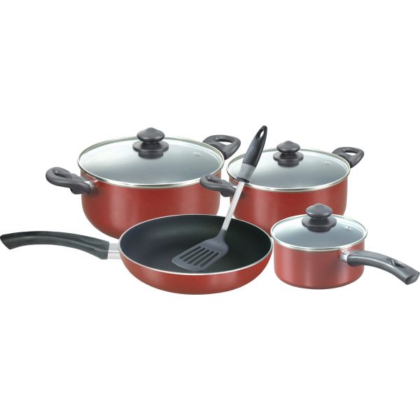 MAROON 8 PIECE COOKWARE SET MASTER CHEF - RT/108