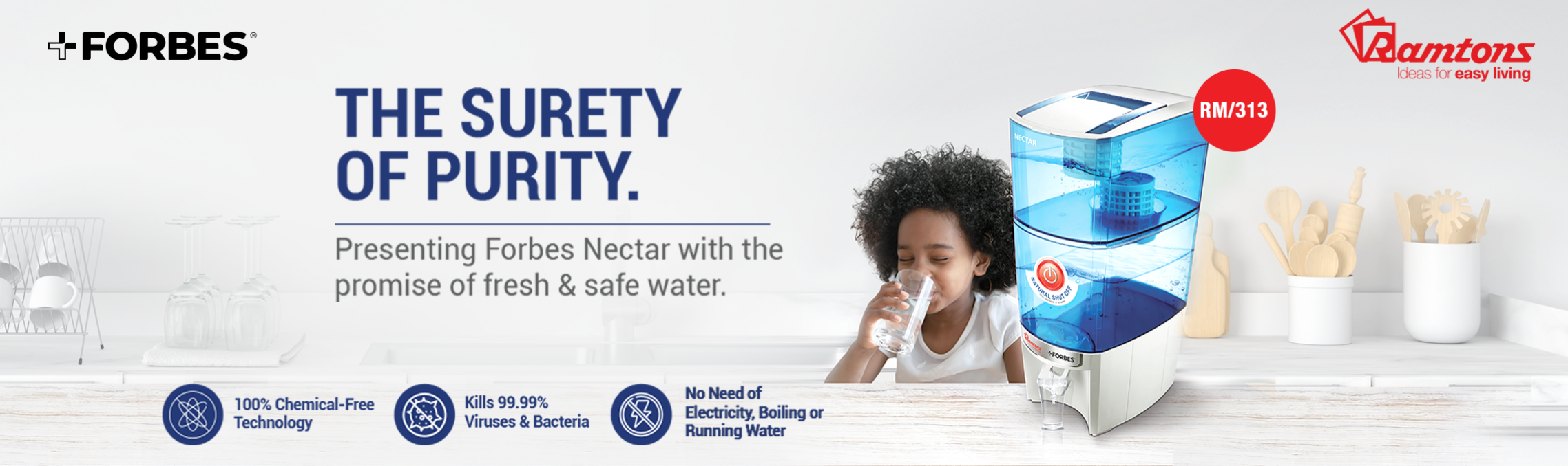 Forbes Nectar 1500 Litres Water Purifier- the Surety of Purity |ramtons